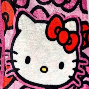Hello Kitty More Bows Please Plush Silk Touch Pink Throw Blanket 46x60" NWT
